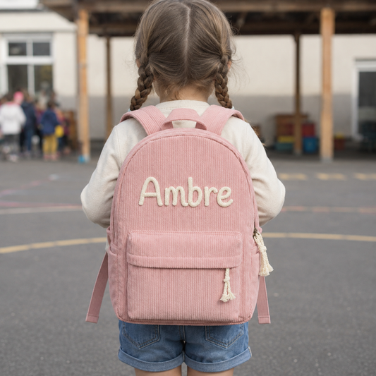 Sac à dos personnalisé en velours côtelé