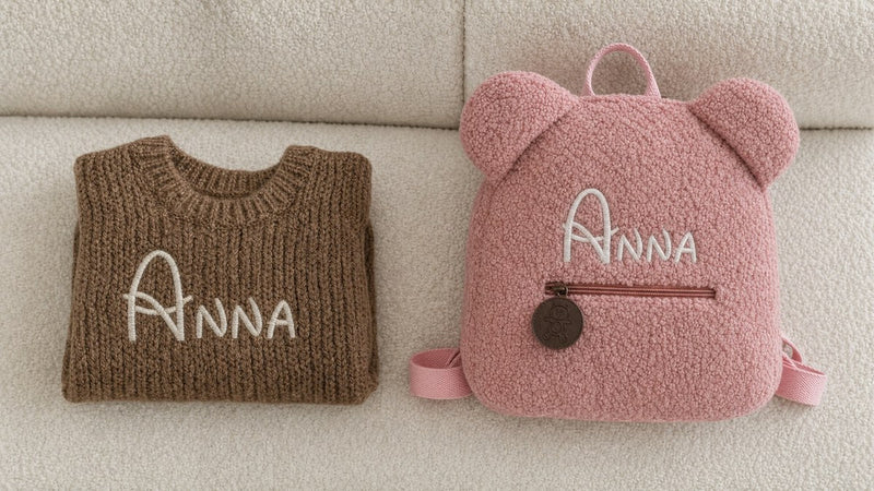 Broderie prénom sur cadeau bébé personnalisé