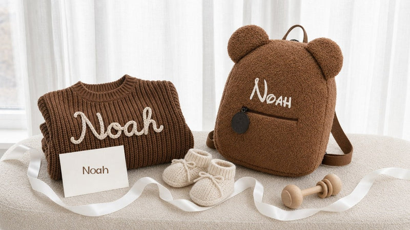 Cadeau bébé garçon personnalisé avec prénom brodé