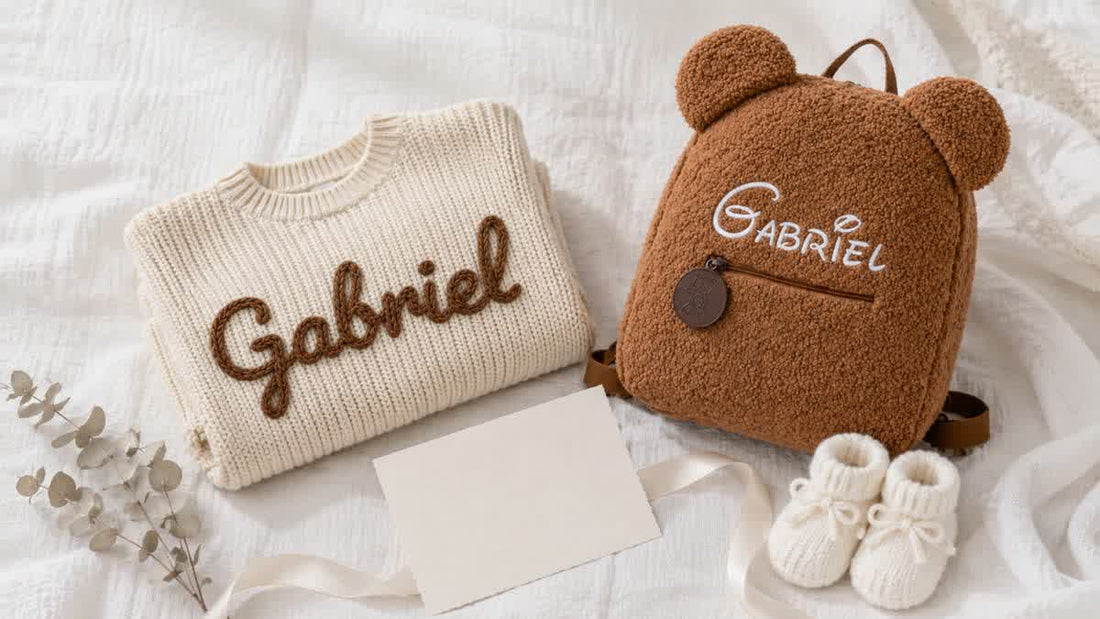 Cadeau bébé personnalisé avec prénom brodé