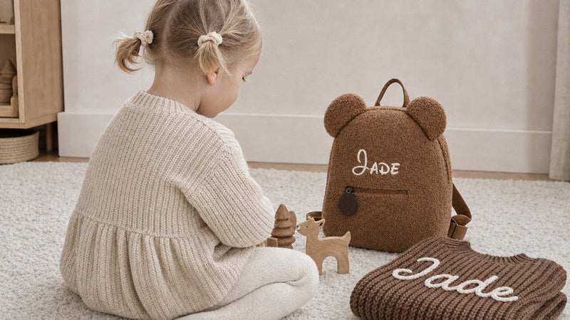 Cadeau personnalisé pour enfant de 2 ans avec prénom brodé