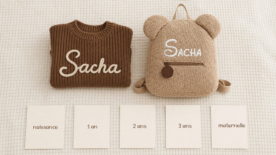 Cadeau personnalisé enfant selon l’âge avec prénom brodé