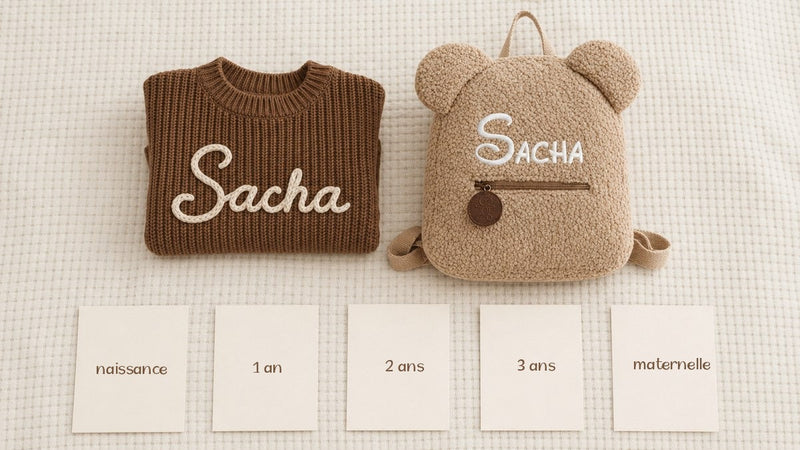 Cadeau personnalisé enfant selon l’âge avec prénom brodé