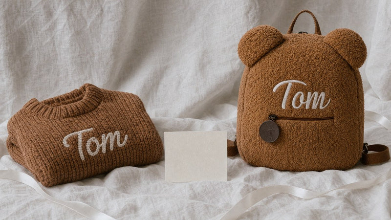 Cadeau prénom bébé personnalisé avec broderie