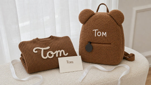 Cadeau prénom bébé personnalisé avec broderie