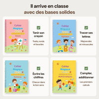 Les quatre cahiers : alphabet, chiffres, mathématiques, dessin