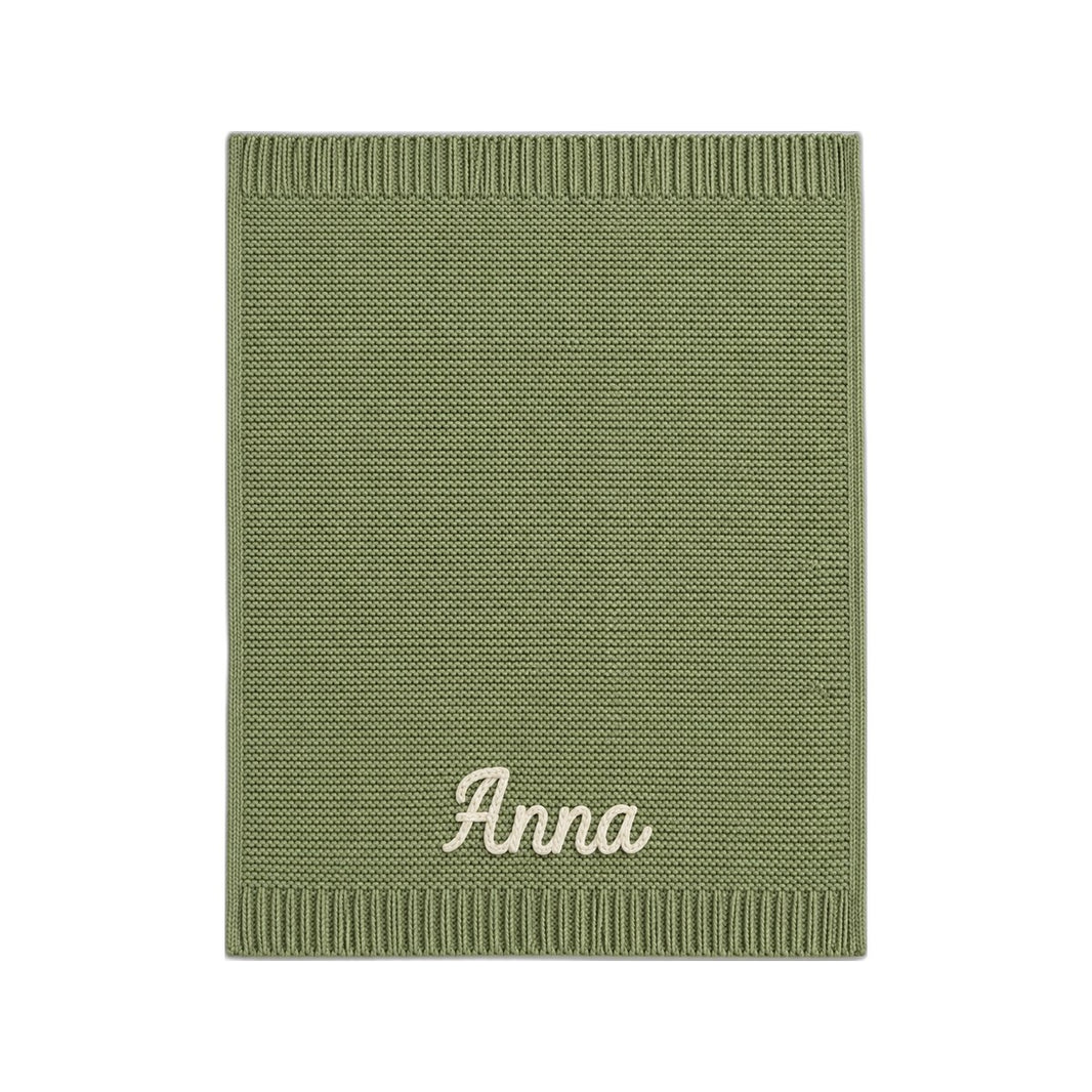 Couverture bébé personnalisée en tricot
