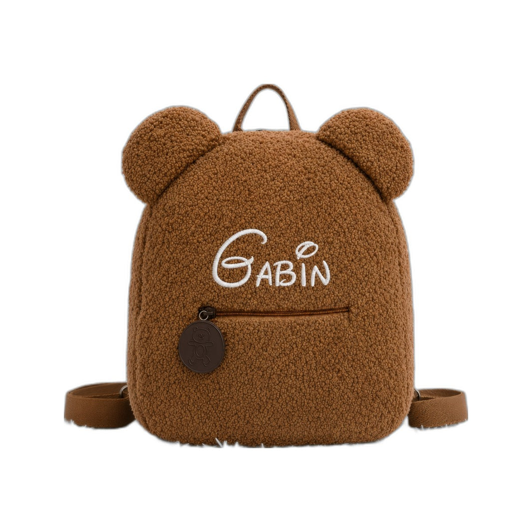 Sac à dos ourson personnalisé, prénom brodé main
