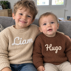 Pull personnalisé, prénom brodé main