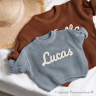 Pull bébé personnalisé, prénom brodé main