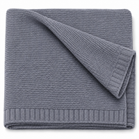 Couverture en tricot gris ardoise, pliée, vue produit