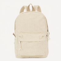 Sac à dos en velours côtelé ivoire sans prénom, vue produit [swatch:Ivoire]