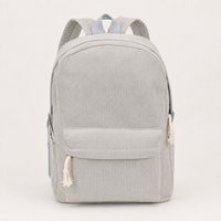 Sac à dos en velours côtelé gris sans prénom, vue produit [swatch:Gris]