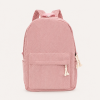 Sac à dos en velours côtelé rose sans prénom, vue produit [swatch:Rose]