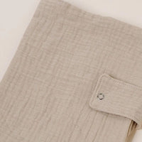 Protège carnet de santé personnalisé, double gaze unie sable