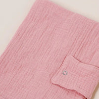 Protège carnet de santé personnalisé, double gaze unie rose poudré