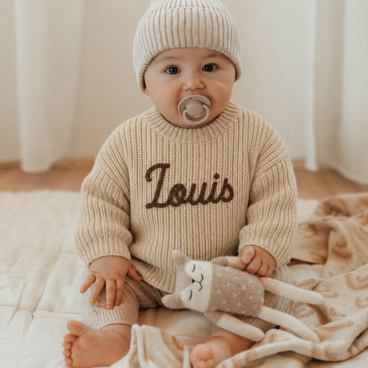 Pull Beige porté