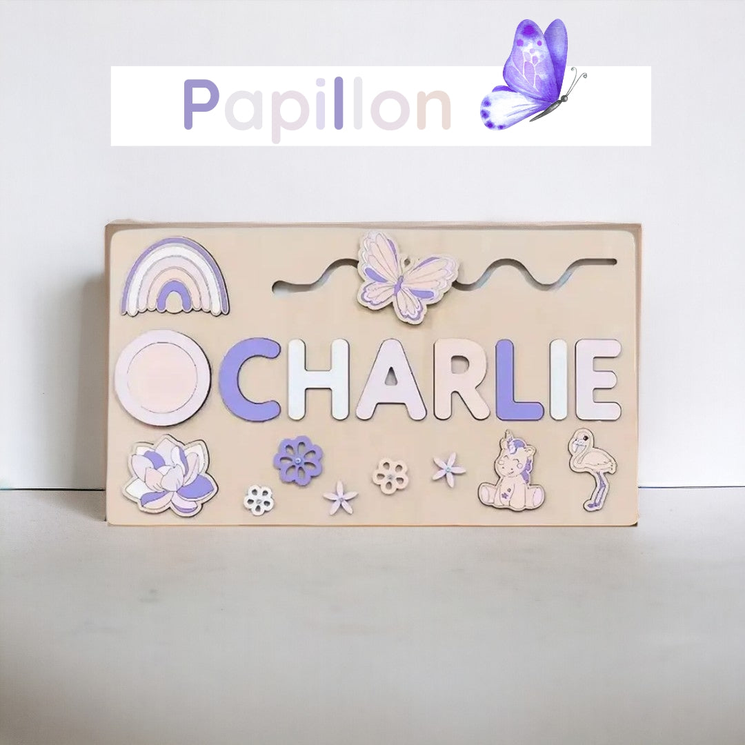 Puzzle personnalisé en bois motif papillon